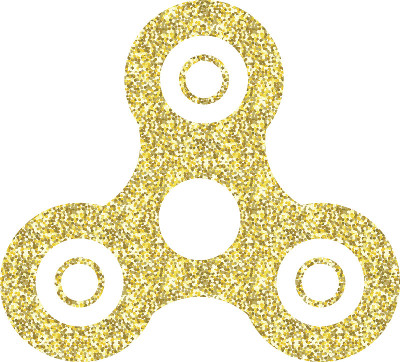 黄金转轮。手坐立不安玩具图标