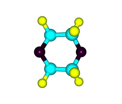 二恶烷分子孤立在白色上