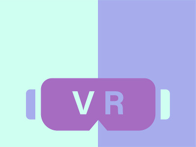 插图描绘了一个简单的图标剪影的VR设备