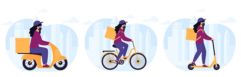 Delivery of food and medications to home. Woman co