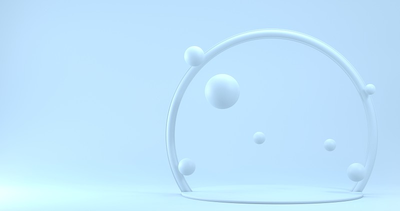 极简的展示与空白的空间。空讲台展示产品。3 d渲染。