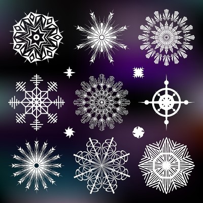 圣诞矢量雪花图标设置