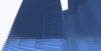 3D插图建筑透视线