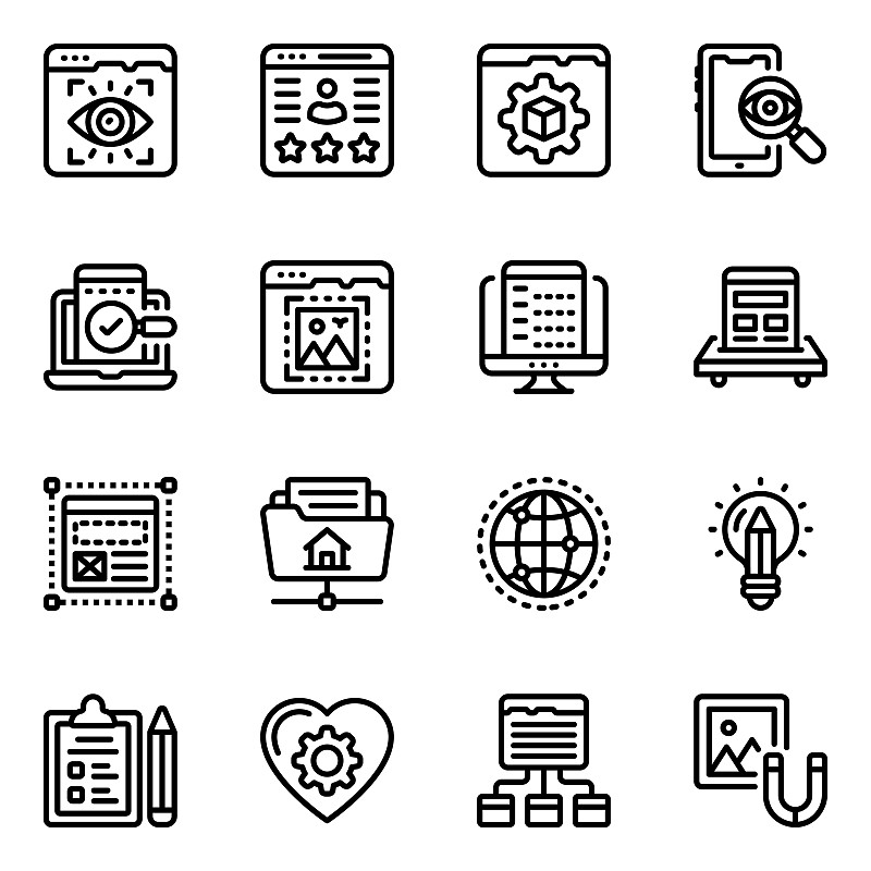 Web Monitoring and Web Feedback Filled Icons