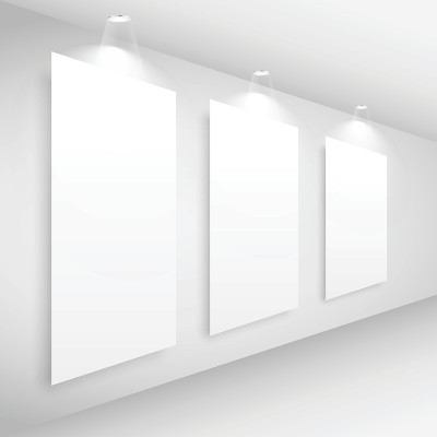 画廊内画框与灯光