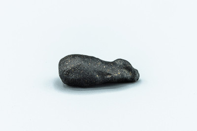 Black magnetic Tektite Meteorite isolated, piece o