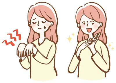 女人与粗糙的手改善插图