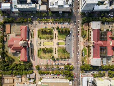 南非比勒陀利亚茨瓦内市政厅鸟瞰图