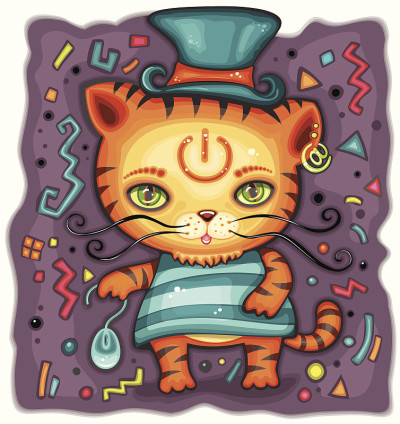 可爱的小女孩或小猫