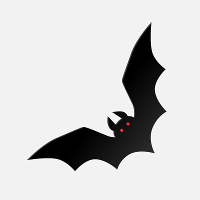 Bat paper cut icon.