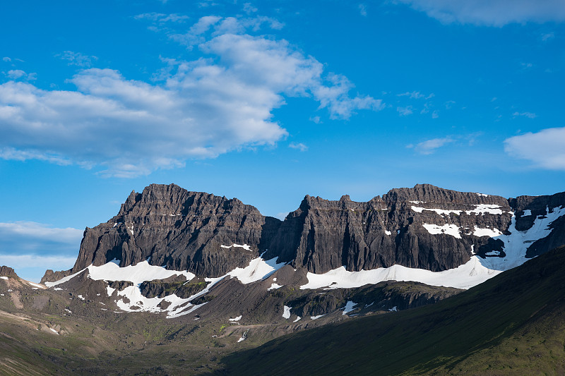 冰岛Borgarfjordur Eystri的Dyrfjoll山