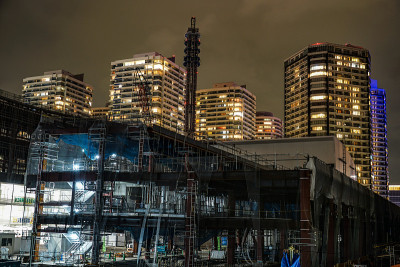 横滨的高层建筑工地