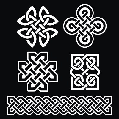 凯尔特爱尔兰图案和黑色辫子