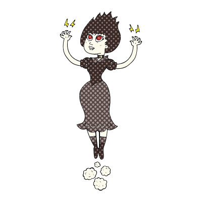 卡通吸血鬼女孩飞翔