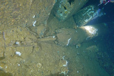 Famous wreck ship Fujikawa maru in Truk lagoon