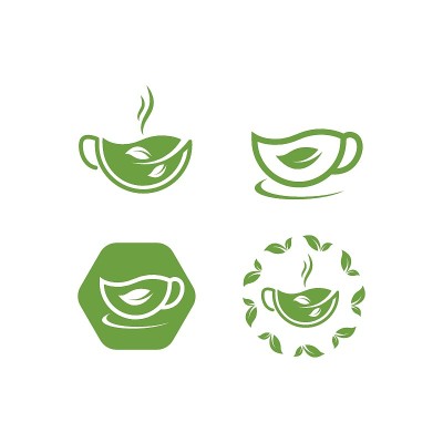 一个杯子绿茶图标矢量插图设计