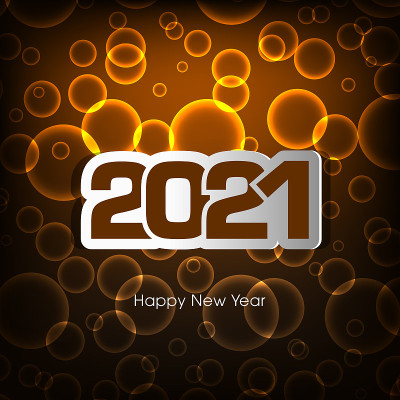 2021年新年快乐文本设计向量。