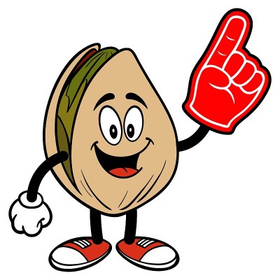 Pistachio Nut with a Foam Hand