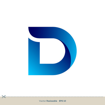 D字母标志模板插图设计。向量EPS 10。