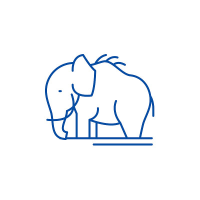 Mammoth line icon concept. Mammoth flat  vector sy