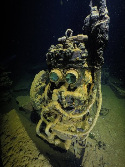 Famous wreck ship Fujikawa maru in Truk lagoon