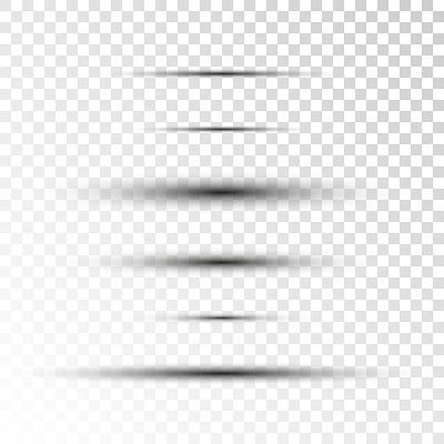 Set of transparent oval shadow with soft edges iso