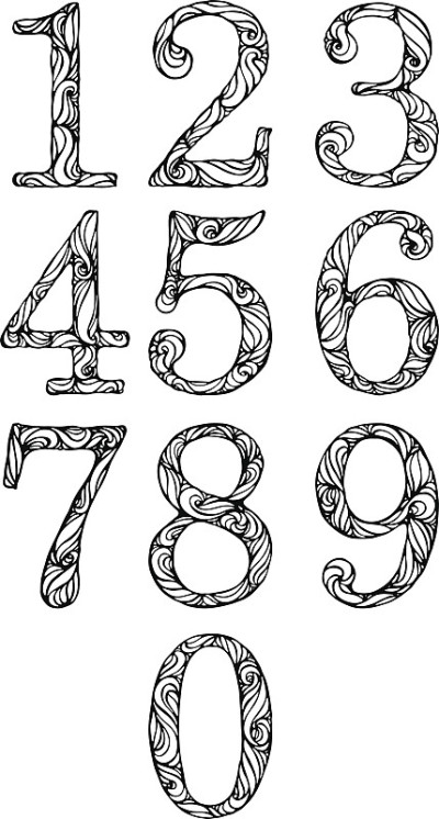 一组经典字体的数字