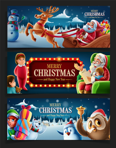christmas graphics with santa claus giving gifts