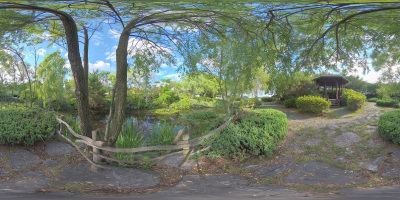 全球面360度全景视图，森林和公园360图像，VR AR内容