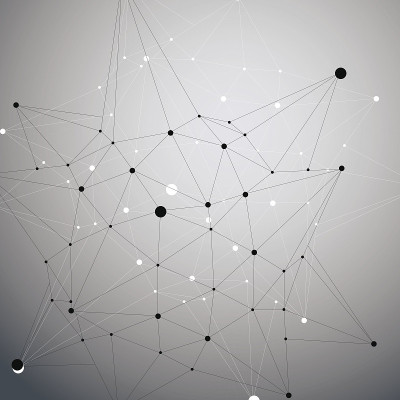 空间矢量单色数字物体，三维技术图形