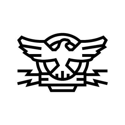 盾与鹰线图标矢量插图