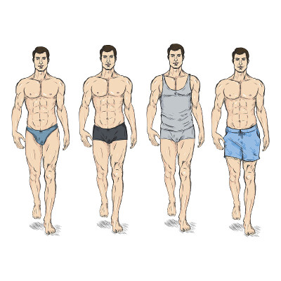 向量集素描时装男性模特