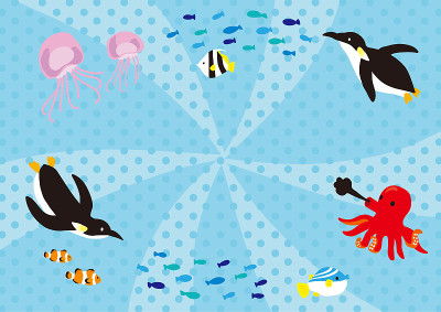 海洋生物的背景插图