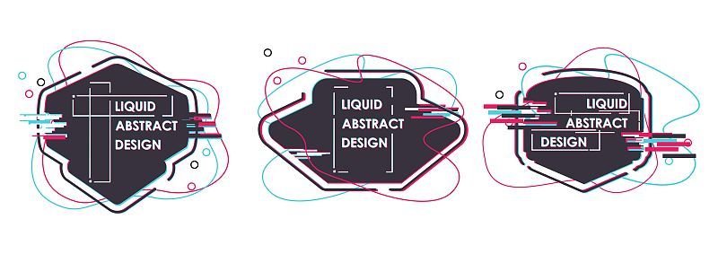 Geometric shape glitch abstract design.