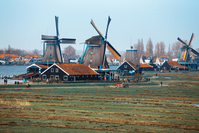 荷兰Zaanse Schans的风车