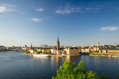 空中全景俯瞰Riddarholmen区，斯德哥尔摩，瑞典
