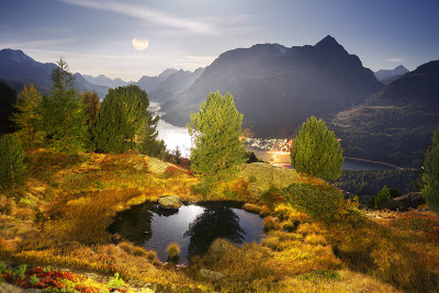 夏云湖全景