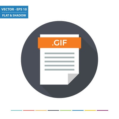 GIF图像文档文件格式平面图标