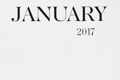 日历页2017新年概念。1月