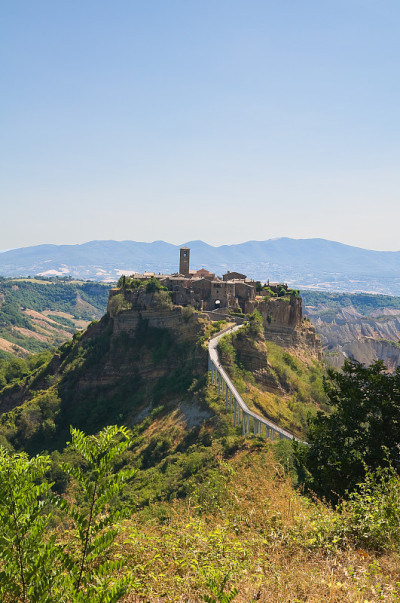 Bagnoregio Civita全景。拉齐奥。意大利。