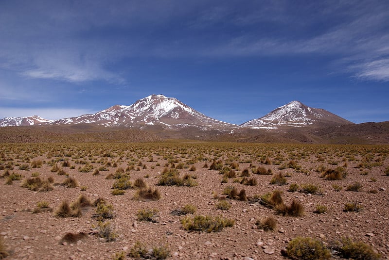 阿塔卡马沙漠和山地景观，在Altiplano，玻利维亚