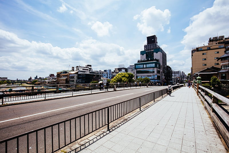 日本京都的加茂河景