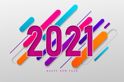 2021年新年快乐。黑色纸数字与亮片新年横幅与2021数字黑暗向量假日发光插图。