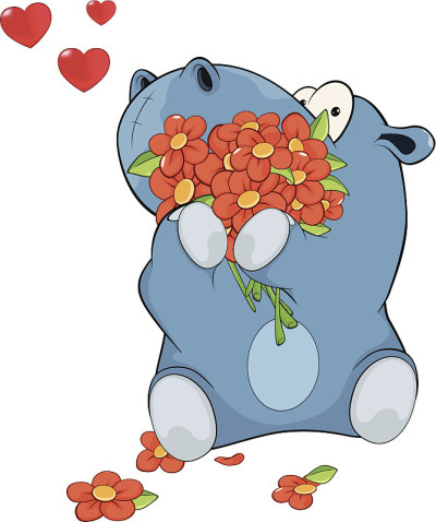 小河马和花卡通