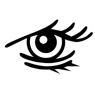眼睛平面插图上的白色
