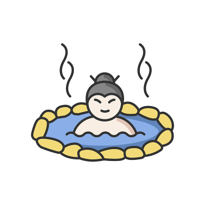 Hot spring RGB color icon. Japanese onsen