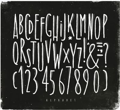 字母直线字体粉笔
