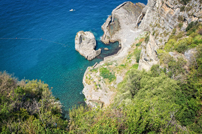 索伦托海岸的全景
