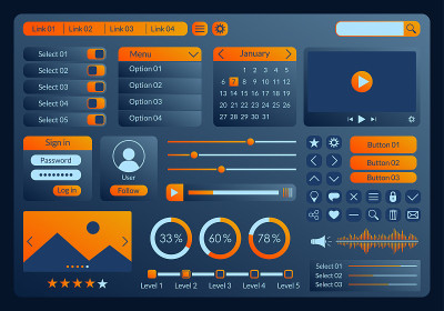 Ui kit design for app, web and mobile. Website int