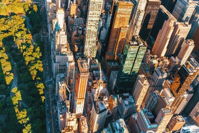 纽约市哥伦布圆环鸟瞰图
